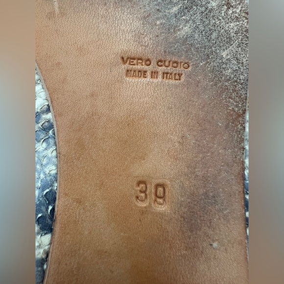 Canto de' Ricci Italy snake embossed genuine leather flat ballet shoes 39 8 - Picture 8 of 11